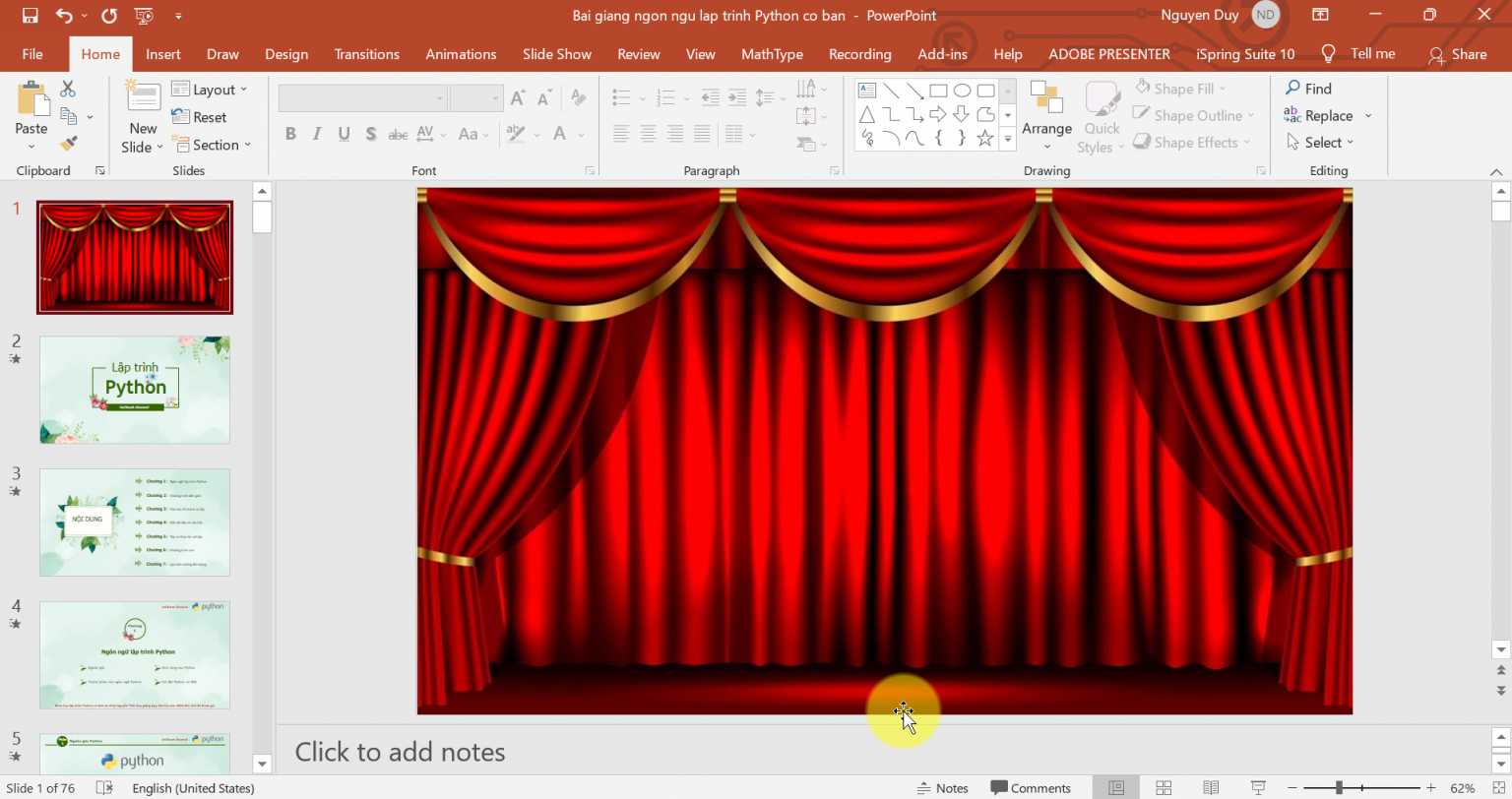 Hướng dẫn tạo hiệu ứng mở rèm sân khấu tuyệt đẹp cho slide bài giảng ...
