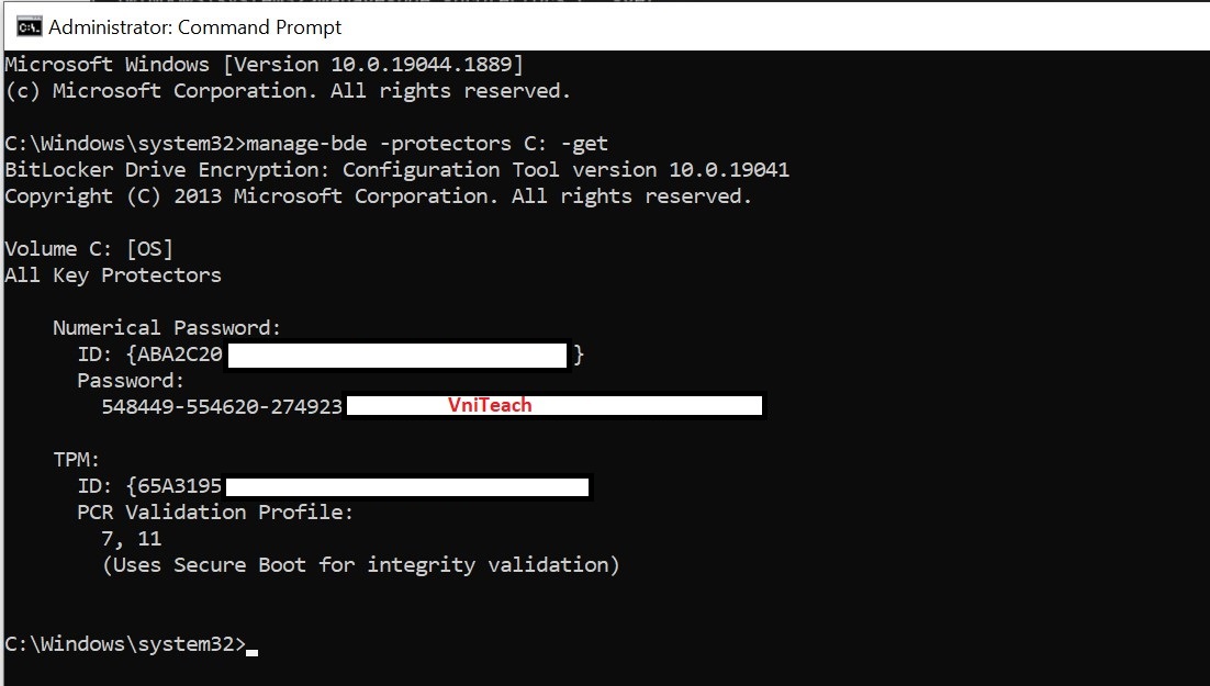 Cách lấy lại khóa khôi phục BitLocker khi lỡ quên VniTeach Giáo
