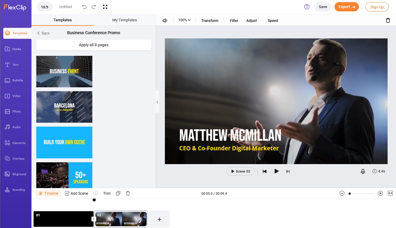 FlexClip Tạo và chỉnh sửa video trực tuyến VniTeach Giáo viên 4.0