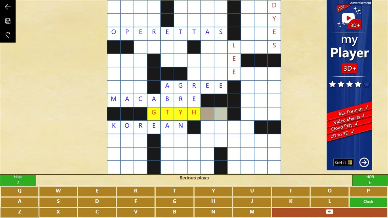 Crossword Puzzle Trò chơi ô chữ của Microsoft VniTeach Giáo viên 4.0